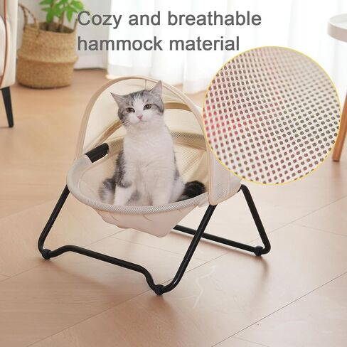Cat Bed, Cat Hammock, Free-Standing Elevated Pet Hammock Bed, Small Dog Bed with Removable Washable Mesh, for Sleeping Pets up to 20 lb, Couch for Indoors Usded in Summer in Saudi Arabia