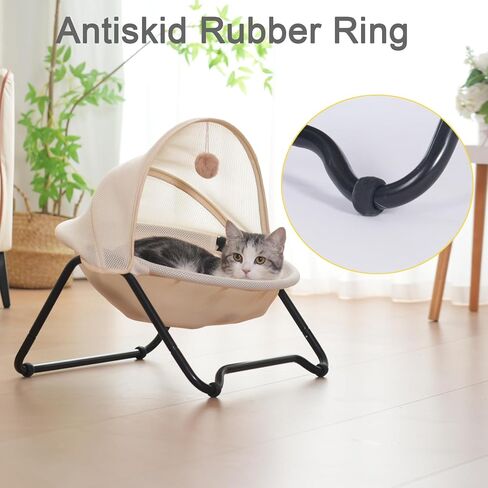 Cat Bed, Cat Hammock, Free-Standing Elevated Pet Hammock Bed, Small Dog Bed with Removable Washable Mesh, for Sleeping Pets up to 20 lb, Couch for Indoors Usded in Summer in Saudi Arabia