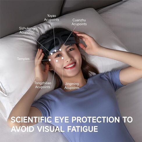 Eye Massager Migraines Eye Massager with Heat and Vibration Heated Eye Massager Massaging Eye Mask Sinus Massager Migraine Relief Massager Eye Care Reduce Eye Stain Black in Saudi Arabia