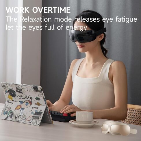 Eye Massager Migraines Eye Massager with Heat and Vibration Heated Eye Massager Massaging Eye Mask Sinus Massager Migraine Relief Massager Eye Care Reduce Eye Stain Black in Saudi Arabia