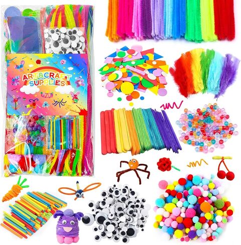 Itopstar Arts and Crafts for Kids -3000pcs+ Art Supplies Kids Art Supplies Great for School, Homeschool and Kindergarten DIY Crafting Projects-Giant Craft Box for Kids Art Supplies… in Saudi Arabia
