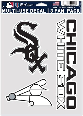 MLB Chicago White Sox Decal Multi Use Fan 3 Pack, Team Colors, One Size in Saudi Arabia