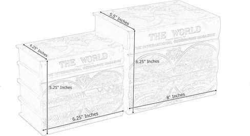 Bellaa 21239 Decorative Bookends Box 2, Secret Storage Vintage Hamlet Wooden Book Ends Heavy Supports Shelf Holder Shelves Stoppers Home Office Library Decor in Saudi Arabia