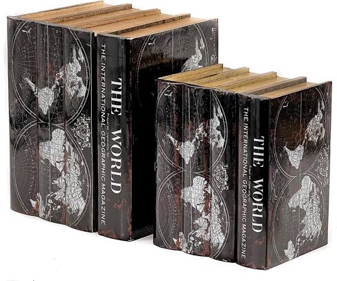 Bellaa 21239 Decorative Bookends Box 2, Secret Storage Vintage Hamlet Wooden Book Ends Heavy Supports Shelf Holder Shelves Stoppers Home Office Library Decor in Saudi Arabia