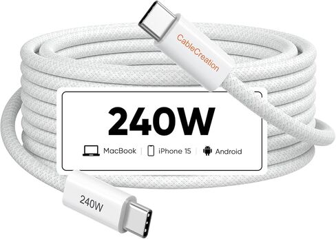 CableCreation USB C إلى USB C كابل الزاوية اليمنى، 240 واط 3FT شحن سريع سلك مجدول من النوع C لسلسلة iPhone 15، MacBook Pro/Air، iPad Pro/Air/Mini، Galaxy S24/S23/S22+، بكسل، متوافق 140/100/60 واط in Saudi Arabia