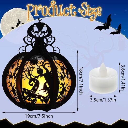 6 قطع من صناديق فانوس الهالوين مع شموع LED على شكل قرع قطع مركزية للطاولة وأضواء اليقطين الورقية مصنوعة يدويًا من فانوس شبح اليقطين على شكل قطة مع أضواء LED لتزيين الهالوين in Kuwait