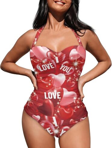 UNICEU Womens Plus Size One Piece Halter Bikini Set Summer Beachwear High Cut Bikini Bathing Suits in Saudi Arabia