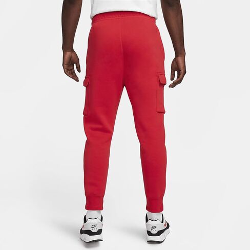 Nike Sportswear Club Fleeceb Men's Cargo Pants (CD3129-657, University Red/University Red/White) in Saudi Arabia