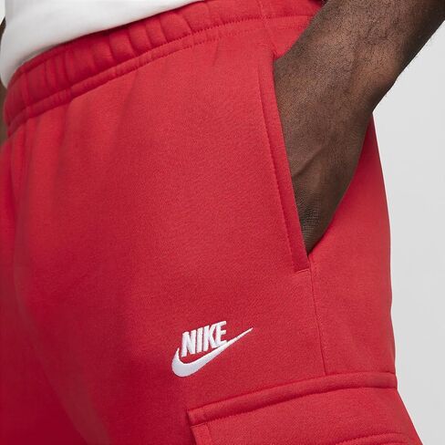 Nike Sportswear Club Fleeceb Men's Cargo Pants (CD3129-657, University Red/University Red/White) in Saudi Arabia