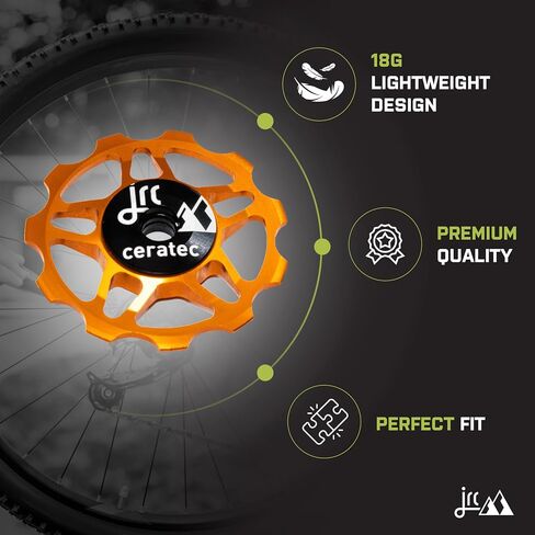 مكونات JRC 11T عجلات بكرة سيراميك | متوافق مع نظام Shimano / Campagnolo 9/10/11 Speedroad | عجلة بكرة Derailleur من السيراميك الهجين مناسبة لسرعة SRAM 10/11 in Saudi Arabia