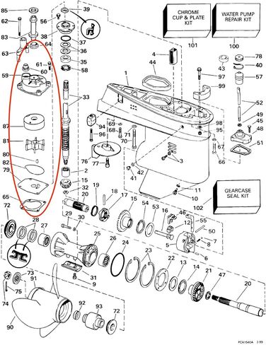 5001594 Outboard Water Pump Impeller Rebuild Kits Replacement Evinrude Johnson V4 V6 V8 Engine 90-225HP Boat Motors 390768 Sierra 18-3392 in Saudi Arabia