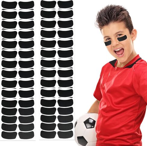 80 زوجًا من ملصقات العين السوداء الرياضية للأطفال، شرائط عين قابلة للكتابة يدويًا تجعل شخصية المراهقين، شريط وجه مقاوم للماء وجيد التهوية لمحبي البيسبول وكرة القدم لاكروس وحفلة بطابع يوم اللعبة in Kuwait