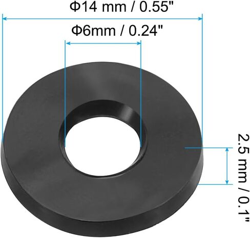 PATIKIL M31 Rubber Flat Washer, 24 Pack 31mm ID 45mm OD 3.5mm Thick Sealing Spacer Gasket Ring for Faucet Pipe Water Hose Fastener Bolt, Black in Saudi Arabia