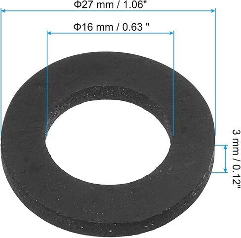 PATIKIL M31 Rubber Flat Washer, 24 Pack 31mm ID 45mm OD 3.5mm Thick Sealing Spacer Gasket Ring for Faucet Pipe Water Hose Fastener Bolt, Black in Saudi Arabia