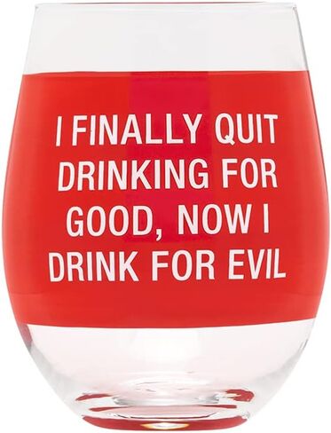 About Face Designs Stemless Wine Glass نظارات النبيذ المضحكة للنساء، 16 أونصة، Shut Up Liver in Saudi Arabia