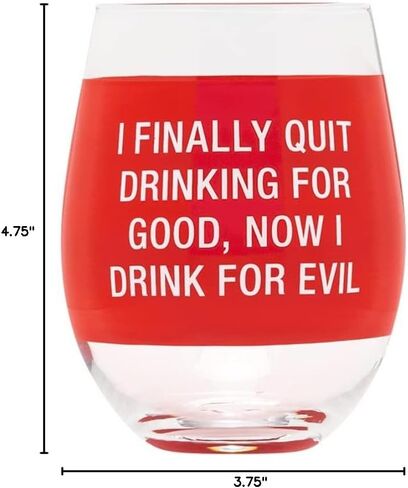 About Face Designs Stemless Wine Glass نظارات النبيذ المضحكة للنساء، 16 أونصة، Shut Up Liver in Saudi Arabia