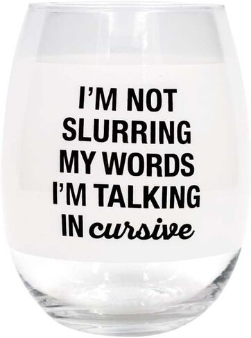 About Face Designs Stemless Wine Glass نظارات النبيذ المضحكة للنساء، 16 أونصة، Shut Up Liver in Saudi Arabia