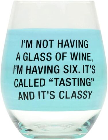 About Face Designs Stemless Wine Glass نظارات النبيذ المضحكة للنساء، 16 أونصة، Shut Up Liver in Saudi Arabia