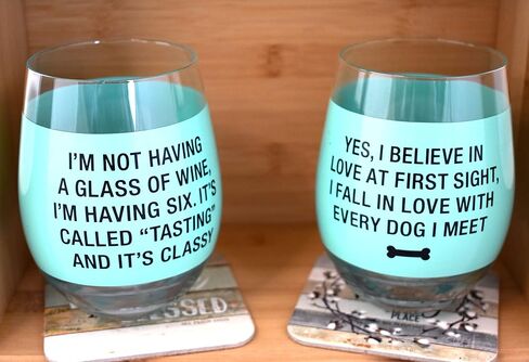 About Face Designs Stemless Wine Glass نظارات النبيذ المضحكة للنساء، 16 أونصة، Shut Up Liver in Saudi Arabia