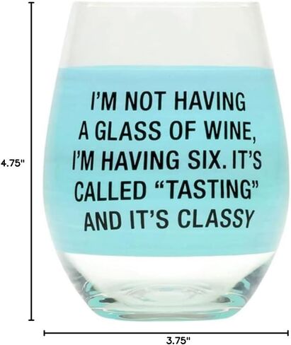 About Face Designs Stemless Wine Glass نظارات النبيذ المضحكة للنساء، 16 أونصة، Shut Up Liver in Saudi Arabia