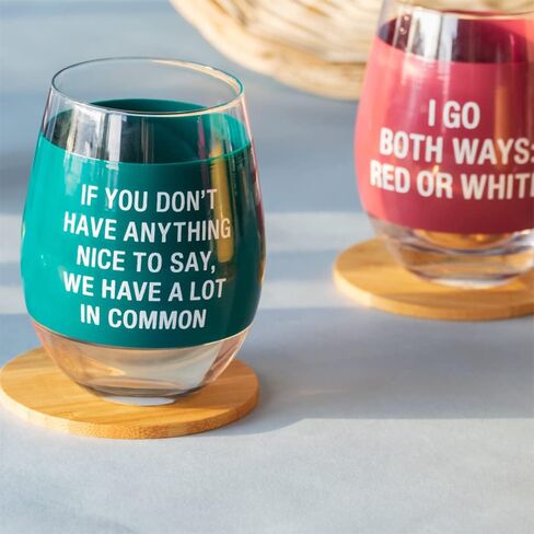About Face Designs Stemless Wine Glass نظارات النبيذ المضحكة للنساء، 16 أونصة، Shut Up Liver in Saudi Arabia