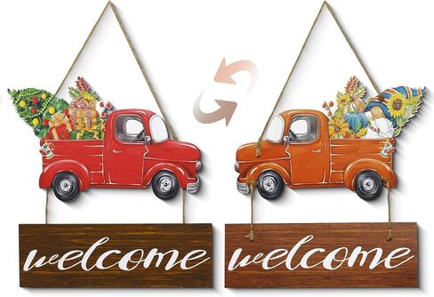 ديكالميل ترحيب الخريف لوحة فنية جدارية خشبية لعيد الشكر من خشب اليقطين للتعليق على الحائط لافتة باب حصاد الخريف ديكور العطلات الموسمية in Kuwait