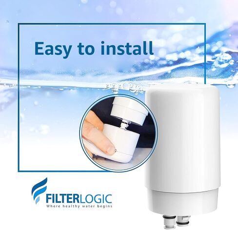 خرطوشة فلتر صنابير Filterlogic، بديلة لفلتر صنبور Brita®، نظام تنقية مياه الصنبور Brita® 36311، Brita® FR-200، FF-100، فلتر بديل، كروم (عبوة من قطعتين) in Kuwait