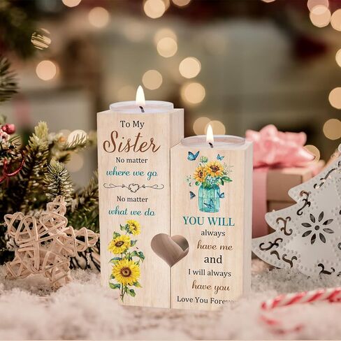 Sister Gifts for Sister - to My Sister Candle Holders，Sister Birthday Gifts from Sister，Unique Gifts for Sister，Best Sister Gift Ideas for Christmas Thanksgiving in Saudi Arabia