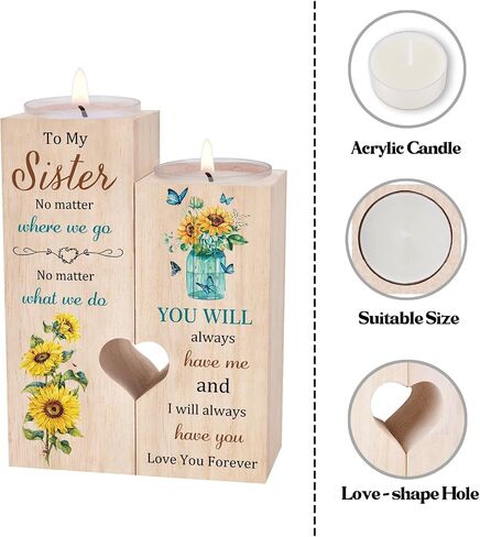 Sister Gifts for Sister - to My Sister Candle Holders，Sister Birthday Gifts from Sister，Unique Gifts for Sister，Best Sister Gift Ideas for Christmas Thanksgiving in Saudi Arabia
