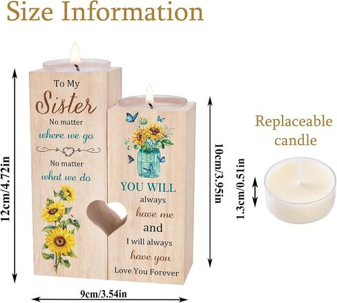 Sister Gifts for Sister - to My Sister Candle Holders，Sister Birthday Gifts from Sister，Unique Gifts for Sister，Best Sister Gift Ideas for Christmas Thanksgiving in Saudi Arabia