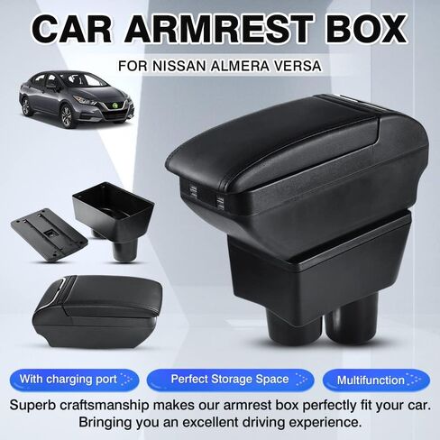 Custom Fit for Car Armrest Box 2012–2020 Toyota 86/Gt86/Subaru BRZ/Scion FR-S Accessories Storage Center Console Double Layer Armrest Organizer Box (All Black) in Saudi Arabia