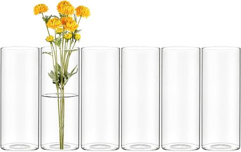 CYS EXCEL Glass Bud Vases Set of 6 Clear Mini Small Flower Vases Wedding Centerpiece Table Decorations Event Party Home Décor Floral Arrangement in Saudi Arabia