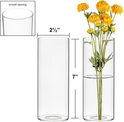 CYS EXCEL Glass Bud Vases Set of 6 Clear Mini Small Flower Vases Wedding Centerpiece Table Decorations Event Party Home Décor Floral Arrangement in Saudi Arabia