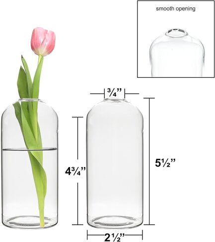 CYS EXCEL Glass Bud Vases Set of 6 Clear Mini Small Flower Vases Wedding Centerpiece Table Decorations Event Party Home Décor Floral Arrangement in Saudi Arabia
