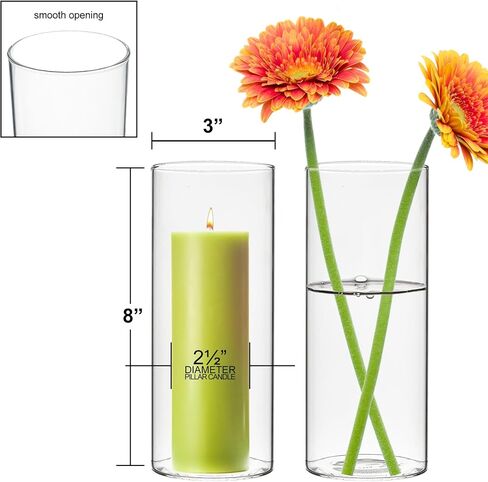 CYS EXCEL Glass Bud Vases Set of 6 Clear Mini Small Flower Vases Wedding Centerpiece Table Decorations Event Party Home Décor Floral Arrangement in Saudi Arabia