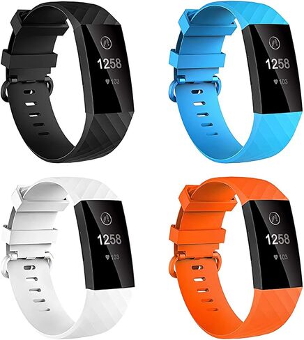 4 قطع من أساور Fitbit Charge 4/ Fitbit Charge 3/ Charge3 SE، أساور معصم بديلة ناعمة مقاومة للماء للنساء والرجال، مقاس صغير وكبير in Kuwait