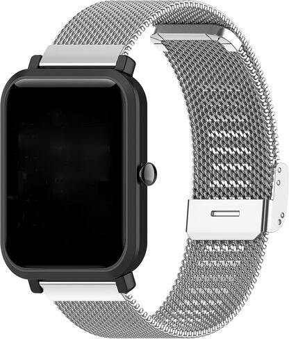 E ECSEM Metal Band Compatible for Fitpolo ID205L Bands Stainless Steel Mesh Loop Adjustable Wristband Replacement Strap for Fitpolo ID205L Smart Watch Men Women in Saudi Arabia