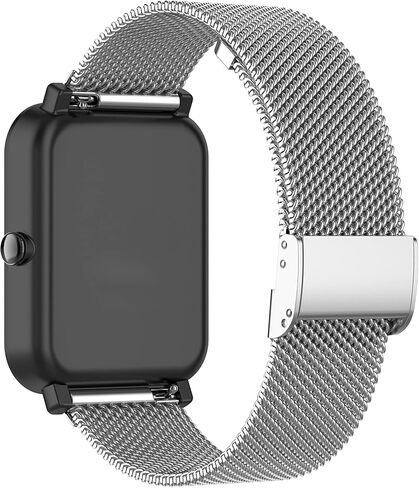 E ECSEM Metal Band Compatible for Fitpolo ID205L Bands Stainless Steel Mesh Loop Adjustable Wristband Replacement Strap for Fitpolo ID205L Smart Watch Men Women in Saudi Arabia