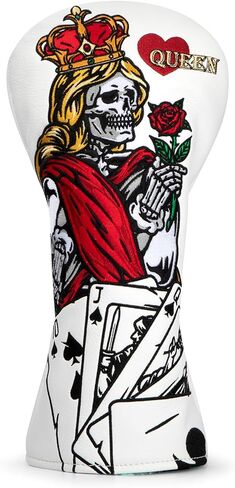 Golf Club Cover Poker Queen Golf Driver Cover Fariway Wood Headcover Hybrid Head Covers Golf Club Covers for Most Brand in Saudi Arabia