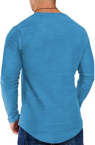 Men's Long Sleeve Crewneck Graphic Tee Believe Cross Print Christian Shirts Workout Shirts in Kuwait