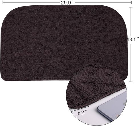 TOONOW Indoor Doormats Front Door Mat,32 "x17, Low-Profile Machine Washable Kitchen Rug, Absorbent Mud Half Round Entrance Mat for Outdoors, Entryway, Patio, Bedroom, Beige in Saudi Arabia