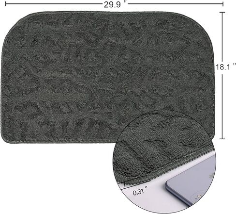 TOONOW Indoor Doormats Front Door Mat,32 "x17, Low-Profile Machine Washable Kitchen Rug, Absorbent Mud Half Round Entrance Mat for Outdoors, Entryway, Patio, Bedroom, Beige in Saudi Arabia
