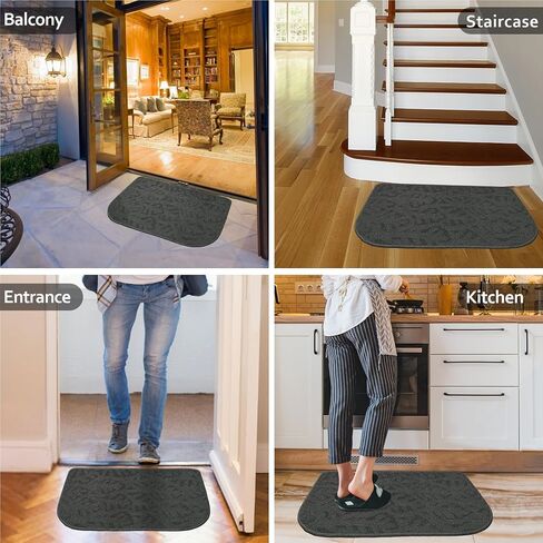 TOONOW Indoor Doormats Front Door Mat,32 "x17, Low-Profile Machine Washable Kitchen Rug, Absorbent Mud Half Round Entrance Mat for Outdoors, Entryway, Patio, Bedroom, Beige in Saudi Arabia