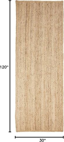 Superior Braided Jute Indoor Outdoor Area Rug, Jute Floor Decor for Patio, Pool Deck, Living Room, Dining Room, Bedroom, Office, Dorm, Kitchen, Entry, Modern Farmhouse Rugs, 2' x 4', Natural Tan in Saudi Arabia