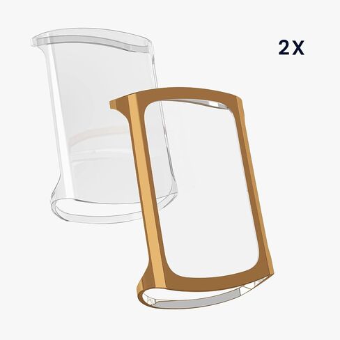 kwmobile Case Compatible with Fitbit Charge 6 / Charge 5 Case - 2X TPU Silicone Fitness Tracker Cover - Transparent/Rose Gold in Saudi Arabia