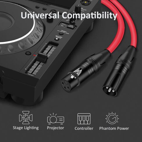 DREMAKE XLR Instrument Microphone Audio Extension Cord 40FT Balanced 3 Pin XLR Male to XLR Female Mic Cable - Red in Saudi Arabia
