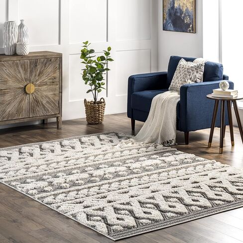 nuLOOM Rebecca Tribal 2x8 Runner Shag Rug for Living Room Bedroom Dining Room Nursery Entryway Hallway Kitchen, Beige/Ivory in Saudi Arabia