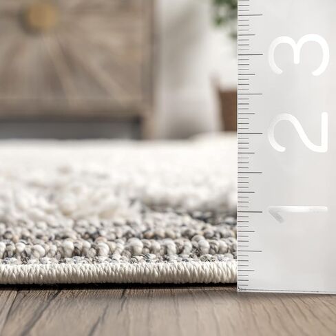nuLOOM Rebecca Tribal 2x8 Runner Shag Rug for Living Room Bedroom Dining Room Nursery Entryway Hallway Kitchen, Beige/Ivory in Saudi Arabia