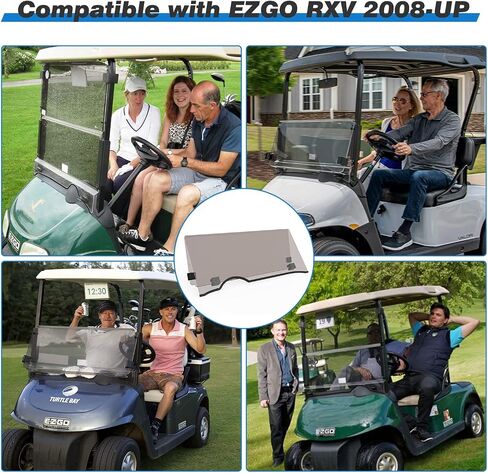 for 2008-UP EZGO RXV Tinted Golf Cart Windshield, Front Folding Style EZ GO Golf Cart Part in Saudi Arabia