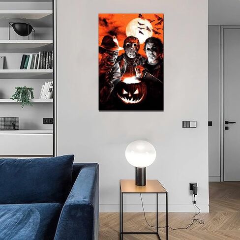 ZEEZFA Halloween Horror Michael Myers Freddy Krueger Canvas Art Poster and Wall Art Picture Print Modern Family Bedroom Decor Posters 16x24inch(40x60cm) in Saudi Arabia